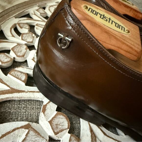 Salvatore Ferragamo Brown Leather Oxford Shoes Men’s 8.5 D main image 6